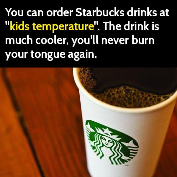 life hack: Starbucks restaurant coffee temperature
