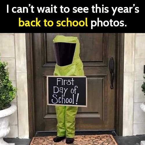 Funny meme: back to school photos