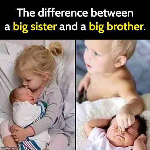 Funny meme: big brother versus big sister