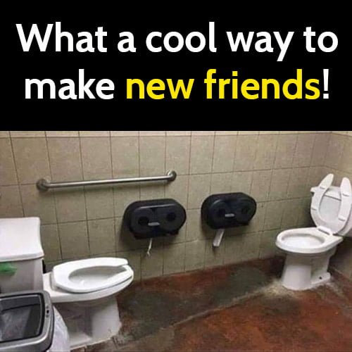Funny hilarious meme: restaurant toilet fail