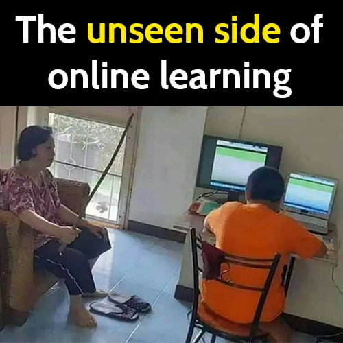 funny meme: the unseen side of online learning