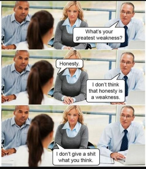 Funny work meme: what's your greatest weakness joke