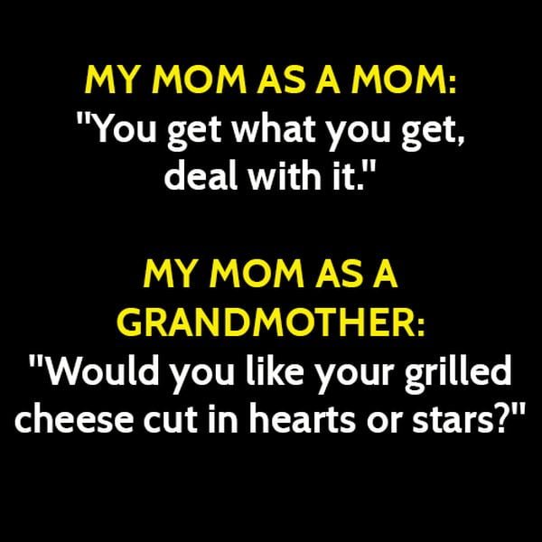 Funny meme: mom as a mom vs mom as a grandma