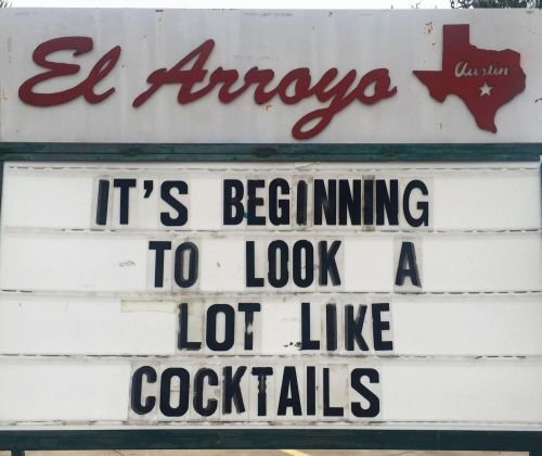 Funny restaurant sign: It's beginning to look a lot like Christmas