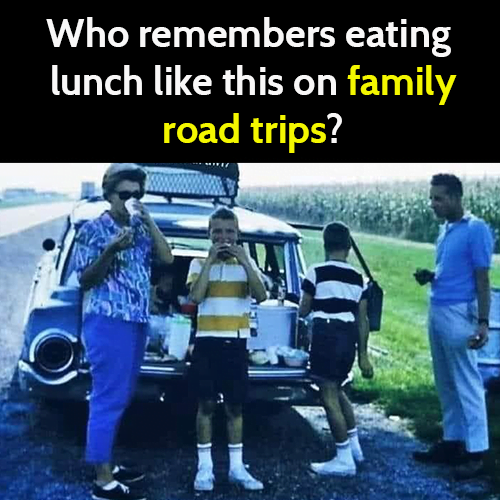 who remembers childhood memories - who remembers eating lunch like this on family road trips?