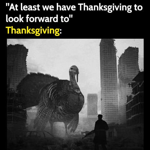 Funny Thanksgiving meme: At least we have Thanksgiving to look forward to