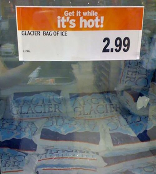 Funny supermarket fail hilarious product misplacement: ice it's hot