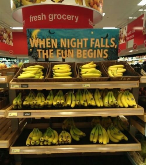 Funny supermarket fail hilarious product misplacement: when night falls the fun begins bananas
