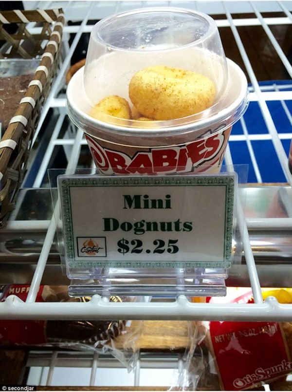Funny grammar and spelling mistakes: mini dognuts