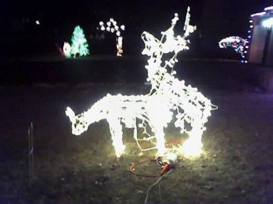 Funny outdoor Christmas decoration and lights