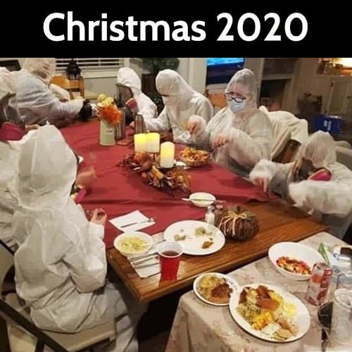 Funny Christmas meme: Christmas 2020, costumes dinner