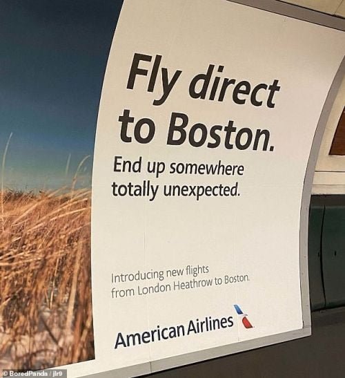 FUNNY DESIGN FAIL FLY TO BOSTON END UP SOMEWHERE UNEXPECTED