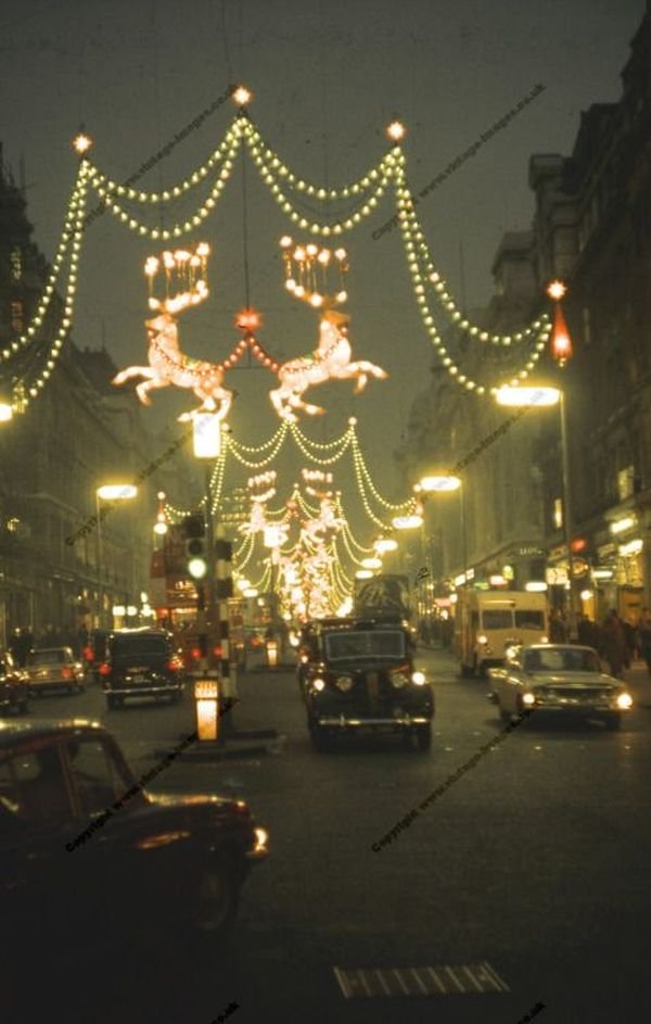 Vintage Christmas town lights