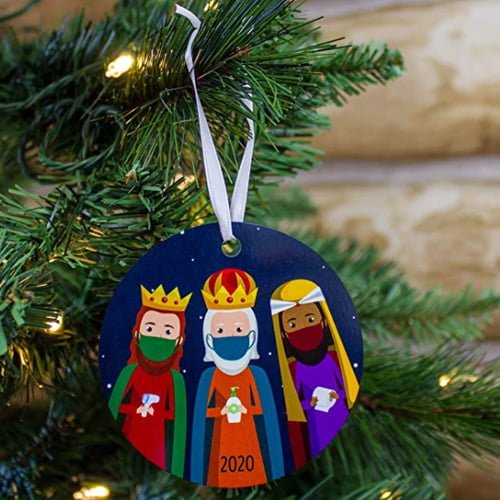 Funny 2020 Christmas Tree Ornament: masked wise men decoration