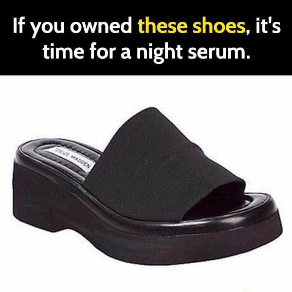 Funny nostalgic meme: old shoes