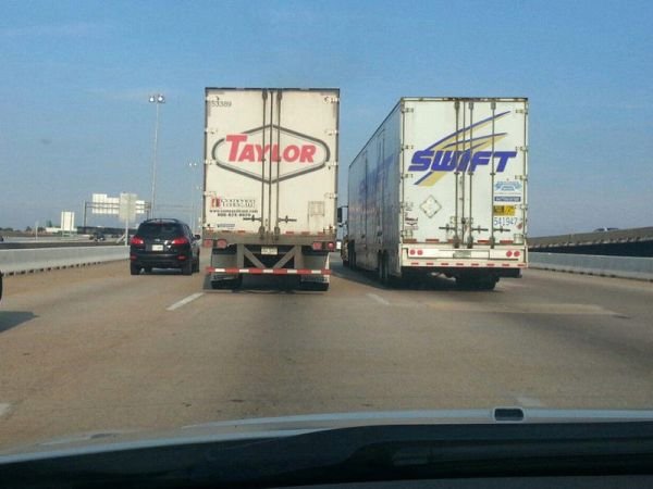 Funny hilarious coincidence taylor swift trucks