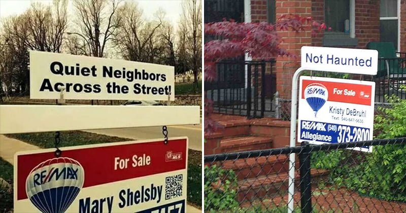 Comedic real estate sign