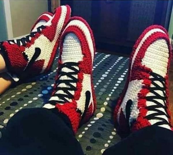 Ridiculous Funny Knitting Ideas Crochet Jordans sneakers