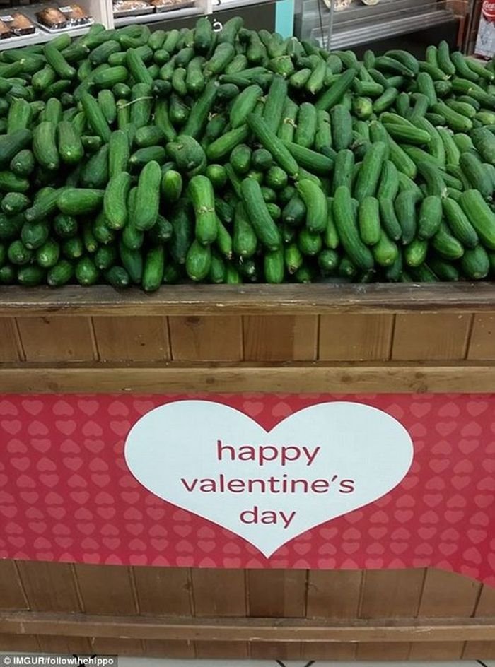 Funny Valentine's Day Epic Fail: cucumbers supermarket fail