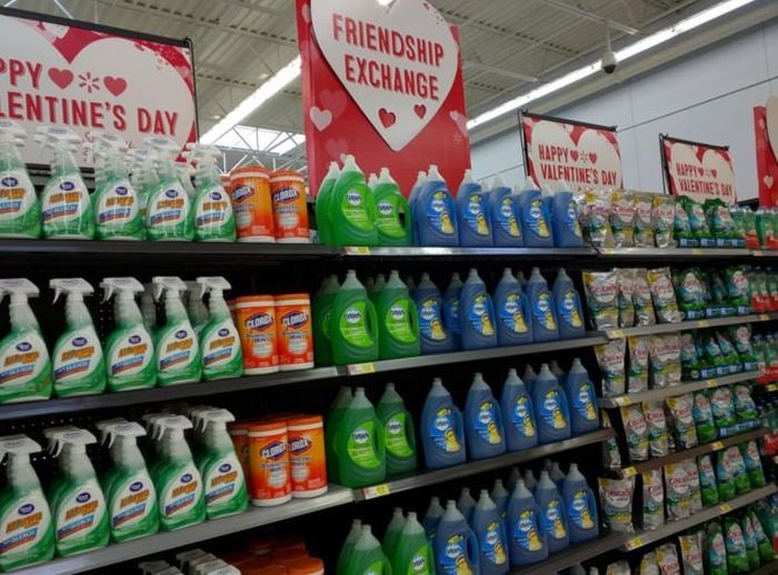 Funny Valentine's Day Epic Fail: cleaning supplies
