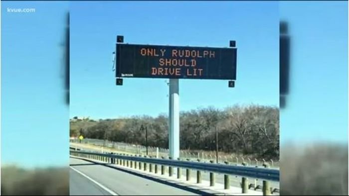 Funny Highway Road Signs only rudolph should drive lit