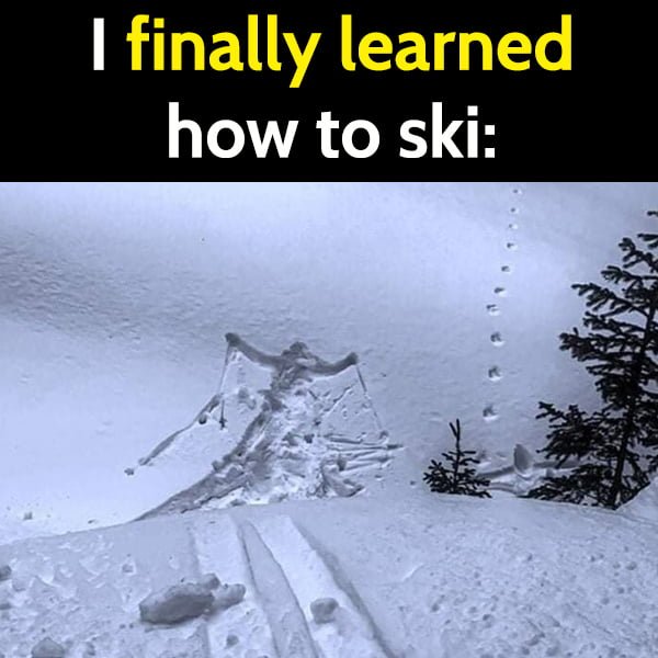 Funny Random Memes To Cheer You Up I finally learned how to ski: