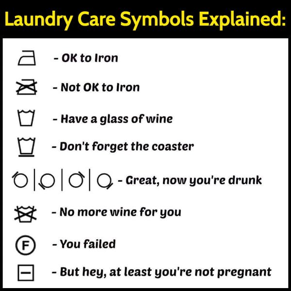 Funny joke: Laundry Care Symbols Explained:
