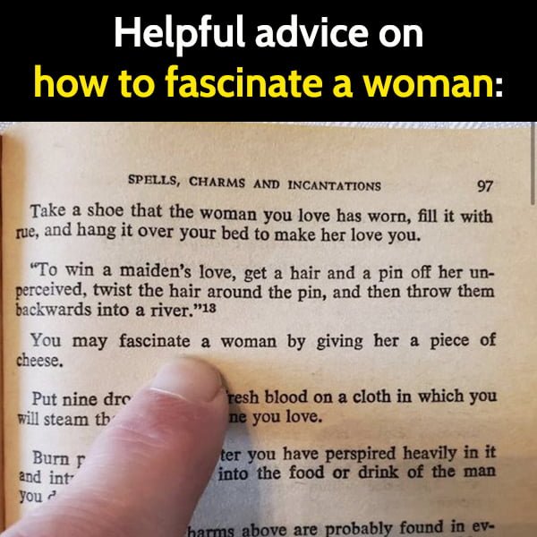 Helpful advice on how to fascinate a woman - give her cheese.