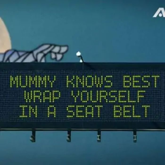 Funny Highway Road Signs Mummy knows best wrap yourself in a seat belt