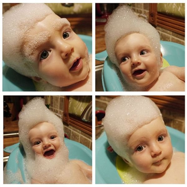 Funny Photo When You Leave Dad Alone With The Baby Bath