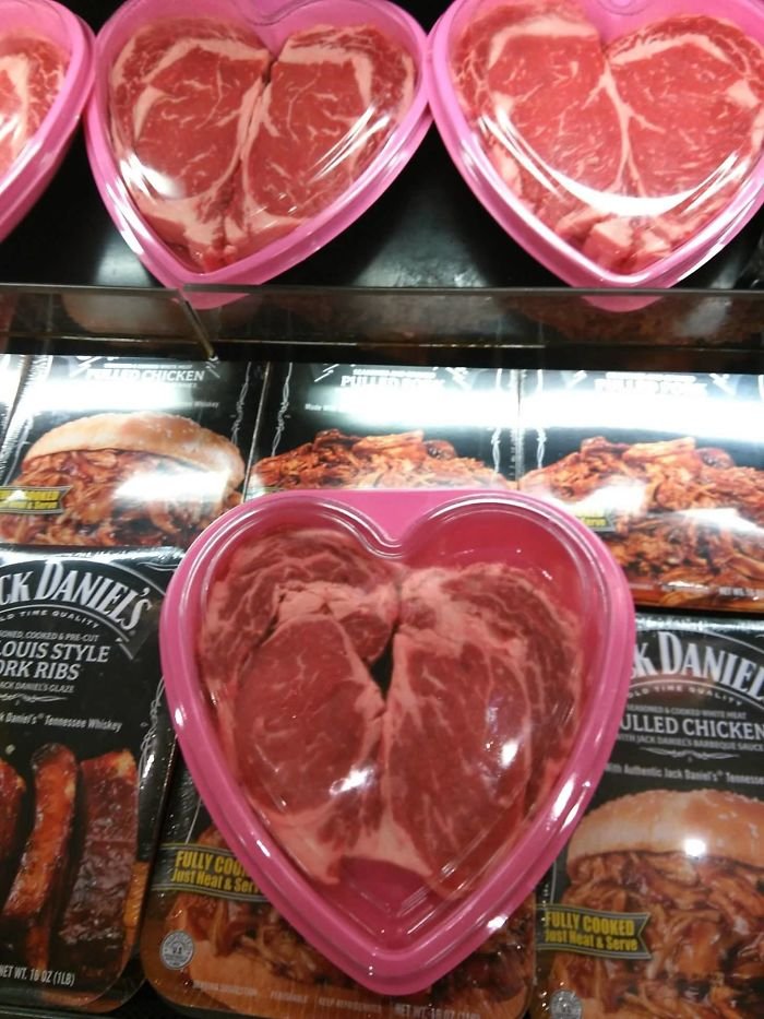 Funny Valentine's Day Epic Fail: meat shaped like heart