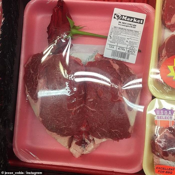 Funny Valentine's Day Epic Fail: heart meat rose caserole