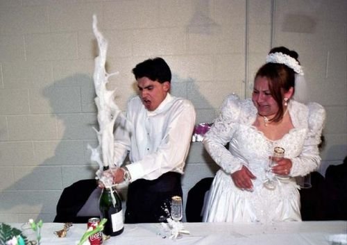 Funny wedding picture fail hilarious photo champagne pop