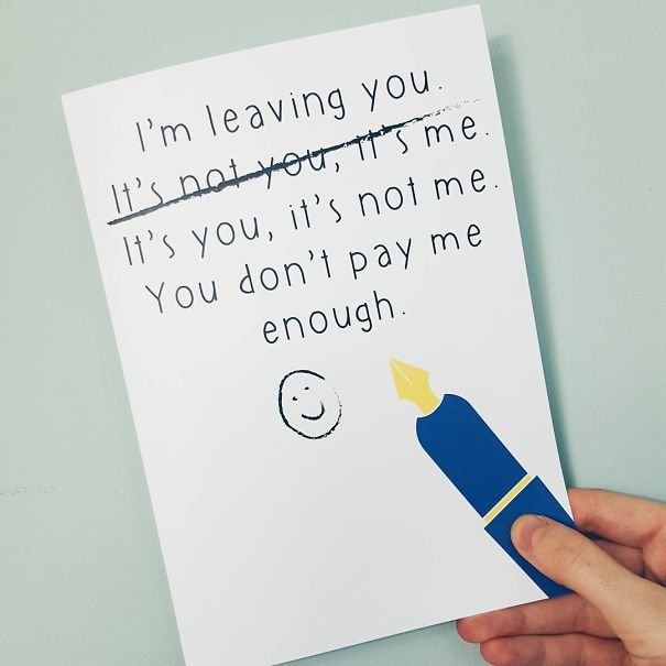 Funny Creative Resignation Letters Honest Card