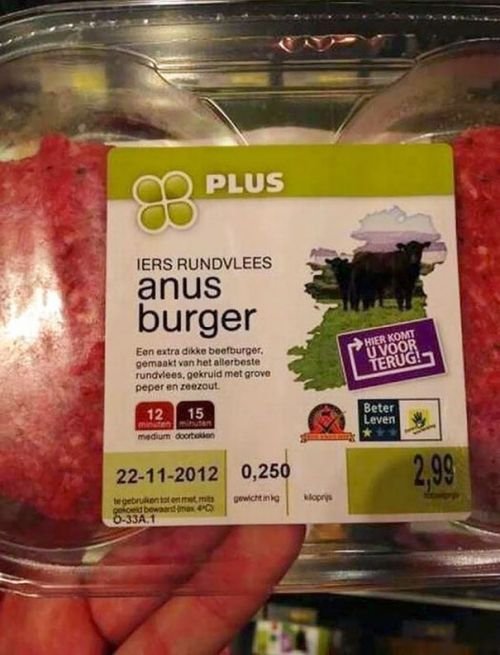 Funny Supermarket Fails anus burger
