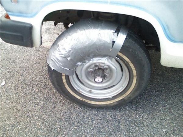 Funny Duct Tape Fixes Anything tire