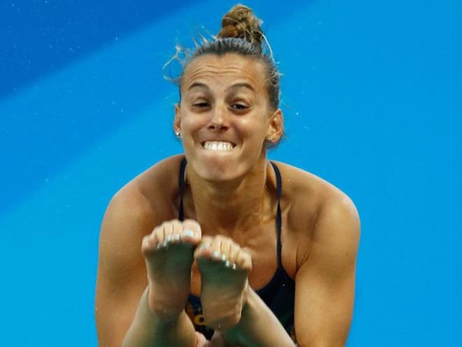 Olympic diver funny face