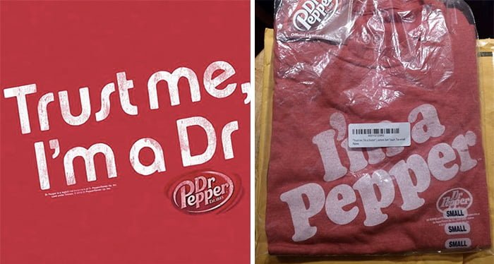 Hilarious online shopping fails dr pepper t shirt