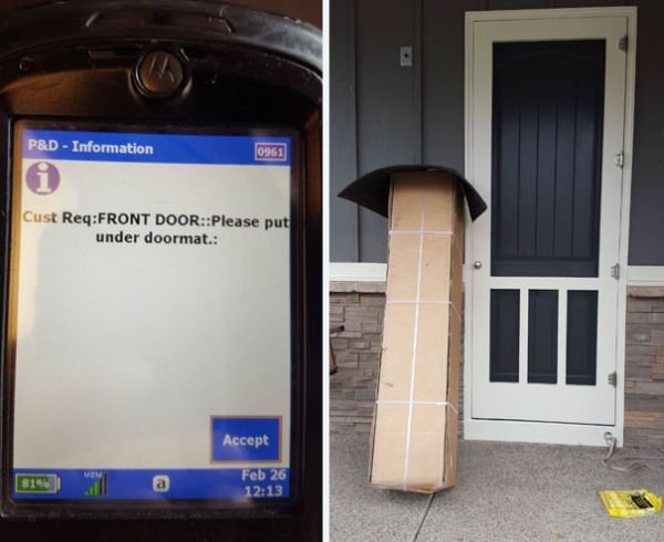 TOP Funny Delivery Drivers Fails Hide Package Under The Doormat