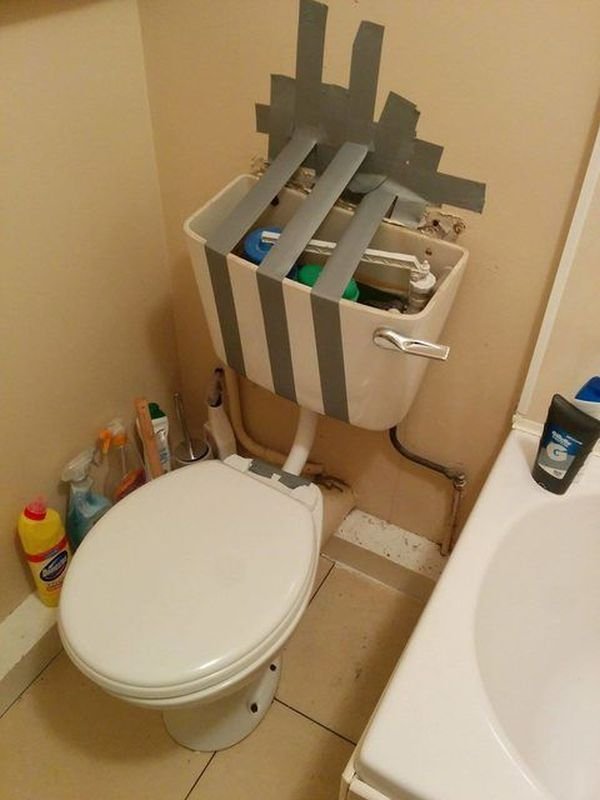 Funny Duct Tape Fixes Anything toilet