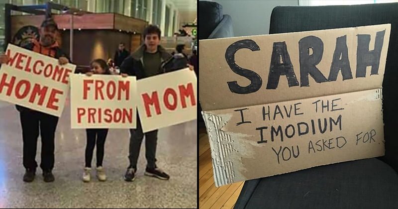 25 Funny Airport Pick-Up Signs That Really Say 'WELCOME HOME' - Bouncy  Mustard
