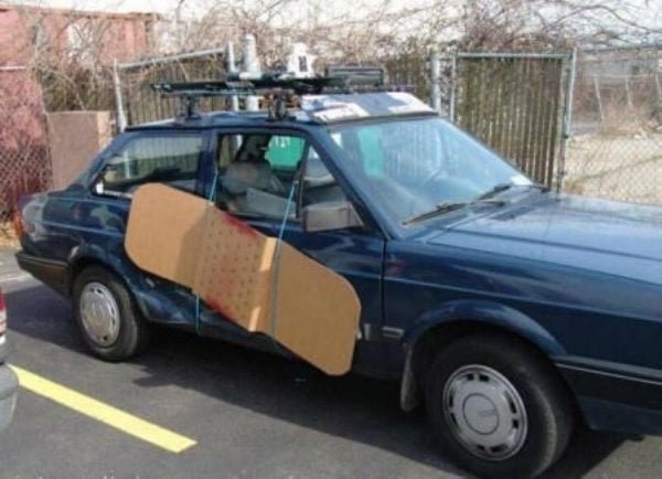 Funny Car Bump Repair Creative Idea
