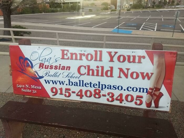 Funny Confusing Sign enroll your russian child now