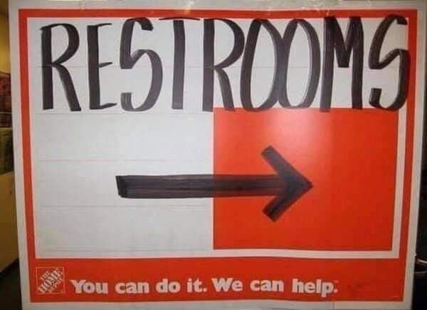 Funny Confusing Sign Restrooms