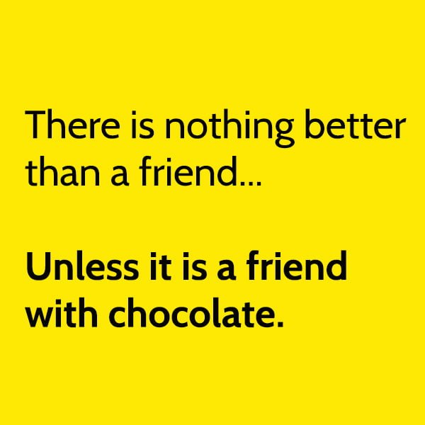 Funny memes Best Friends: There is nothing better than a friend... unless it is a friend with chocolate.