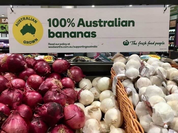 Funny Photo onion Australian bananas