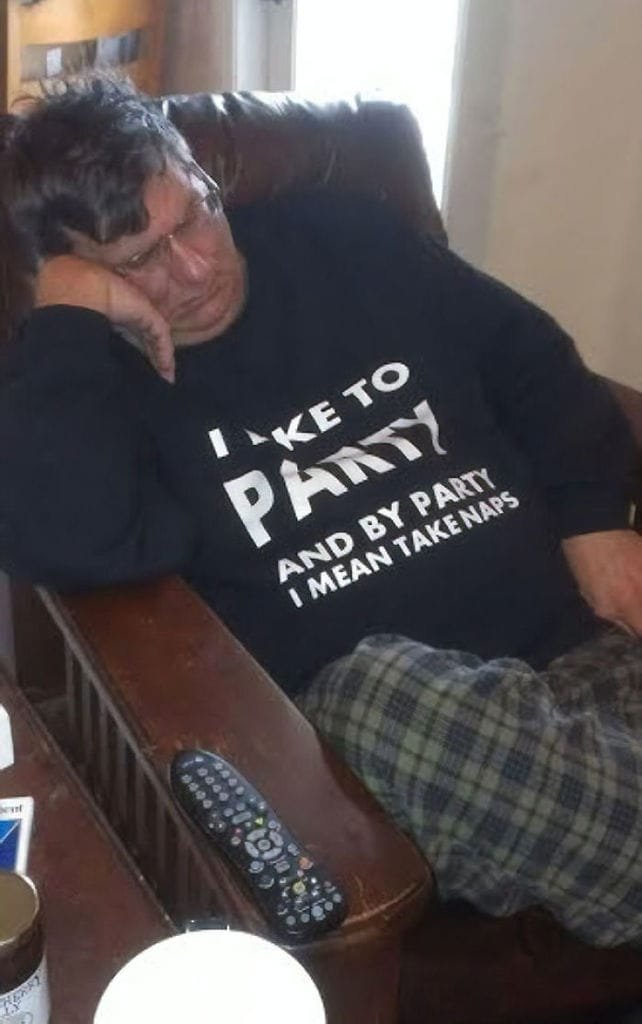 Funny T-Shirt Message I like to party and by party I mean take naps