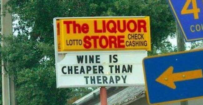 Hilarious liquor store signs jokes