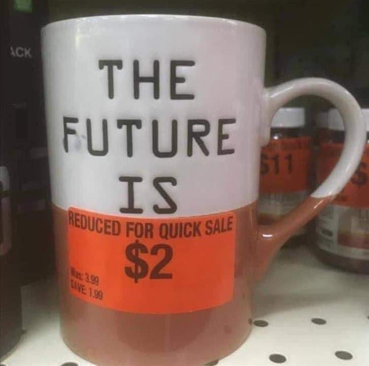 Funny Photo the future is reduced mug