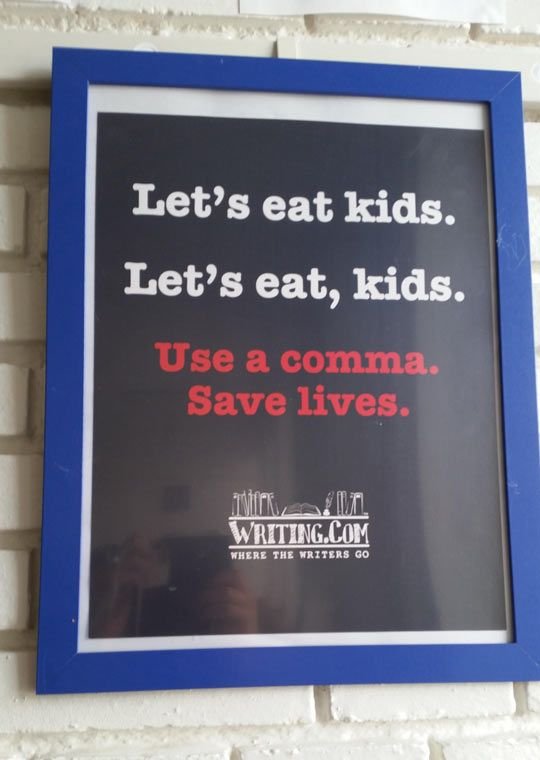 Funny grammar spelling fail let's eat kids